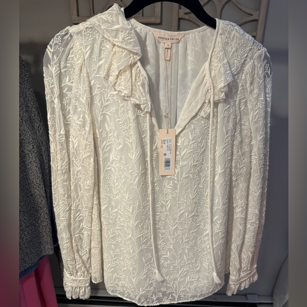Rebecca Taylor beautiful off-white/white top